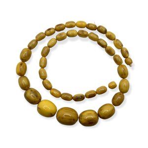 Banana Bread Bakelite Vintage Necklace 27”